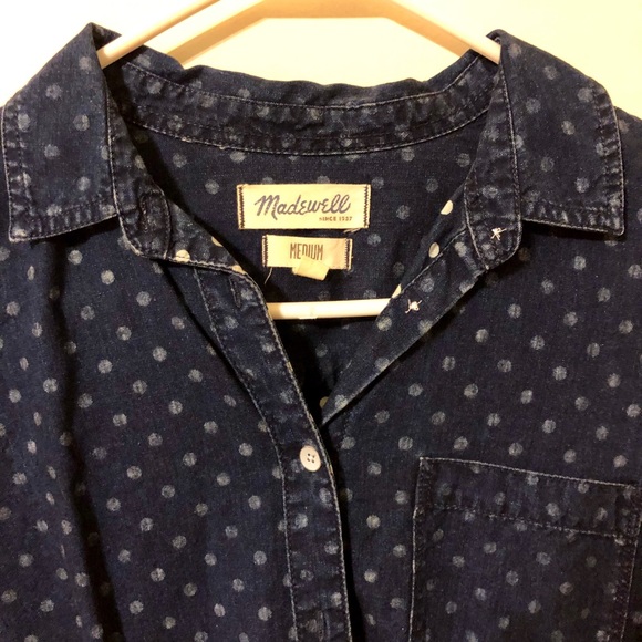 Madewell Polka Dot Denim Shirt - Picture 2 of 2